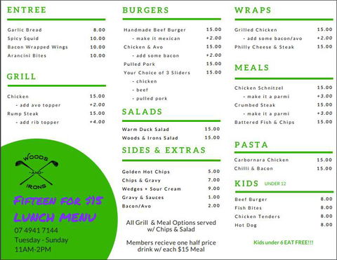 Woods And Irons Restaurant @ The Moranbah Golf Club - Click Find 4